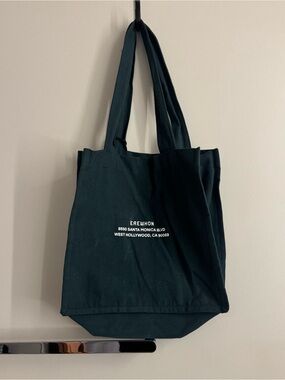 Erewhon West Hollywood forest green Canvas Tote Bag with White Logo